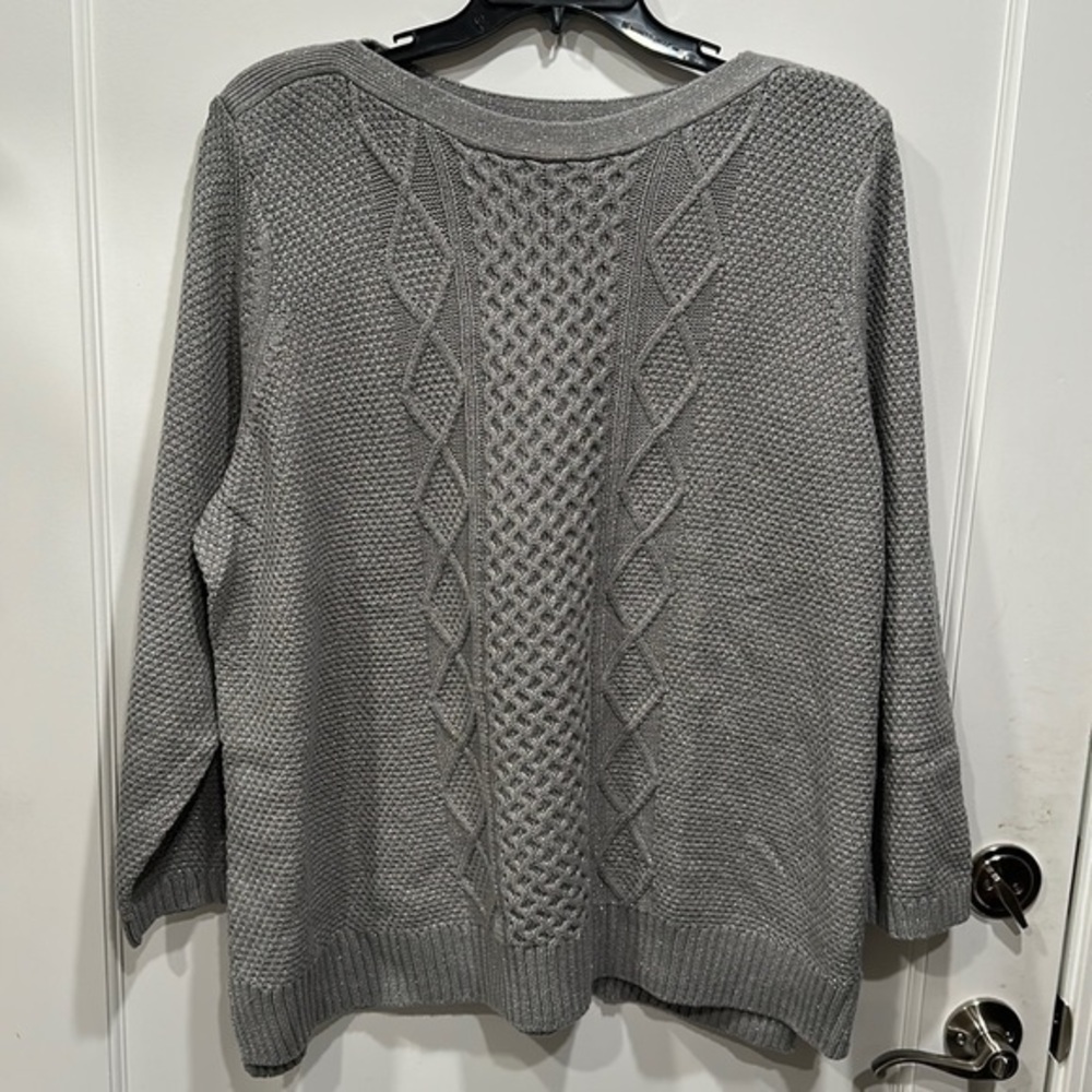 Karen Scott Metallic Knit Sweater NWT